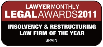PAJARES & ASOCIADOS ABOGADOS DESDE 1958 S.L. ha resultado elegida como vencedora del �Legal Awards 2011� por la revista especializada �LAWYER MONTHLY,� en la categor�a �Insolvency & Restructuring Law Firm of the Year, Spain�
