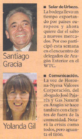 JOSE PAJARES, Socio Director de PAJARES & ASOCIADOS ABOGADOS, aparece nombrado como cliente del gabinete de comunicaci�n YOLANDA GIL en el Heraldo de Arag�n