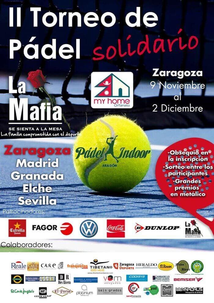 Pajares & Asociados colabora el II Torneo de Pádel solidario, que se celebrará del próximo 9 de Noviembre al 2 de Diciembre, y tendrá lugar en las instalaciones de Pádel Indoor Aragón.