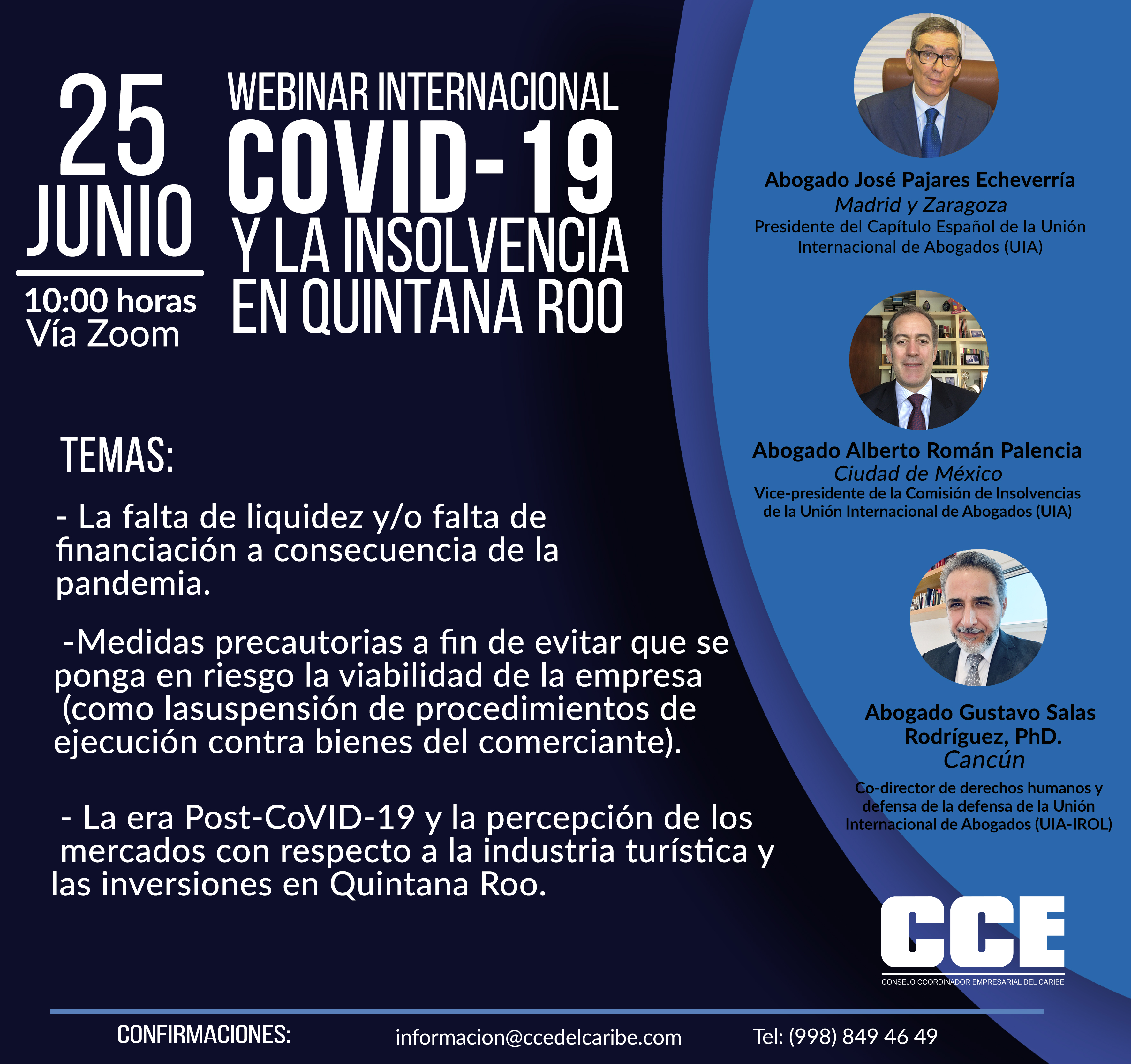  Mr. José Pajares participates in the Webinar: International Covid-19 and Insolvency in Quintana Roo